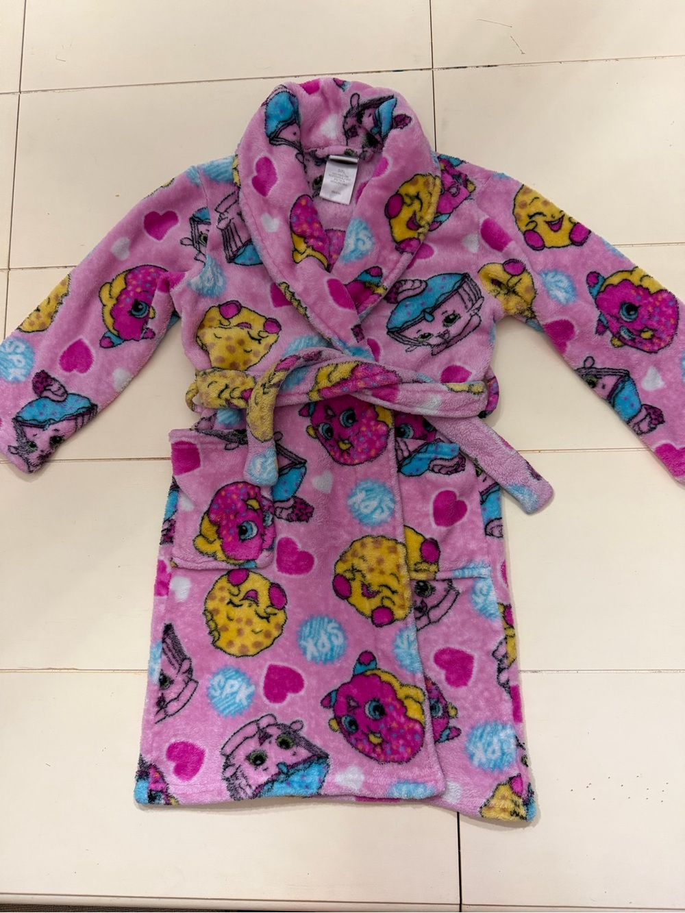 Kids Shopkins Pink Plush Character Robe - Cozy Robe for Girls